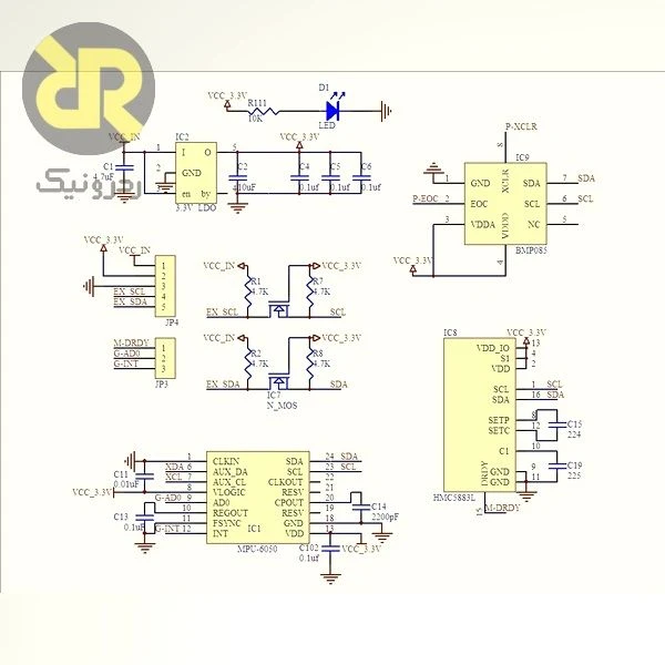 ماژول gy-88 اندازهگیری اینرسی ۱۰ درجه آزادی - Image 2