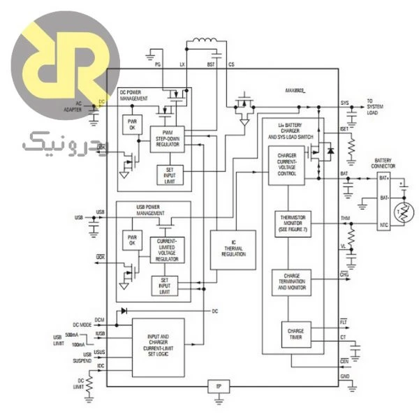 آی سی MAX8903E شارژر باتری لیتیومی 2A - Image 2