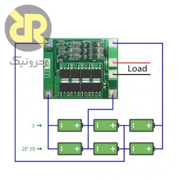 برد محافظ 3S 40A مدیریت باتری لیتیومی 3 سل - Image 6
