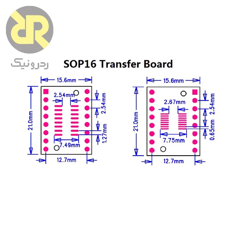 برد SOP-SSOP16 پکیج تبدیل SMD به DIP با SOP16 / SSOP16 - Image 2
